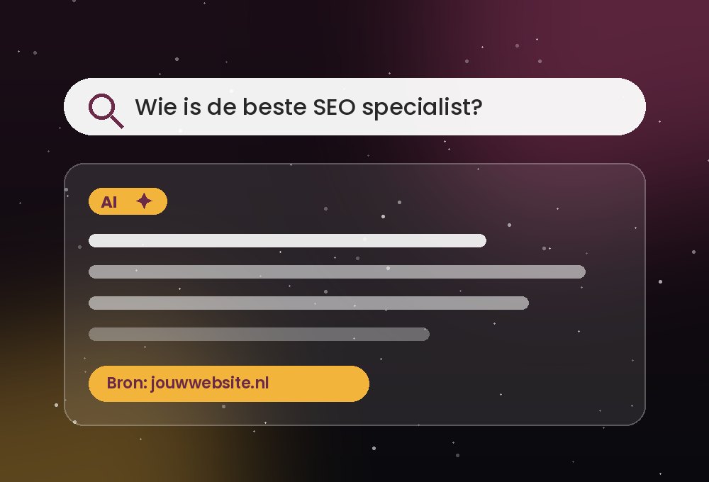 Zoekvraag aan een AI-assistent met een website als bron in het antwoord